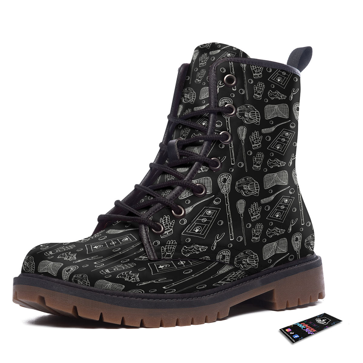 Equipment Lacrosse Print Pattern Work Boots-grizzshop