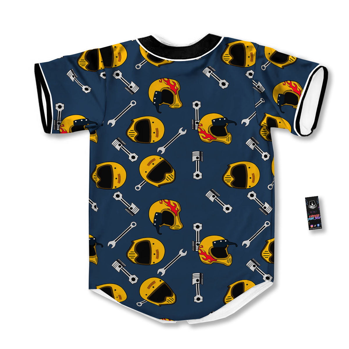 Equipment Motorcycle Print Pattern Baseball Jersey-grizzshop