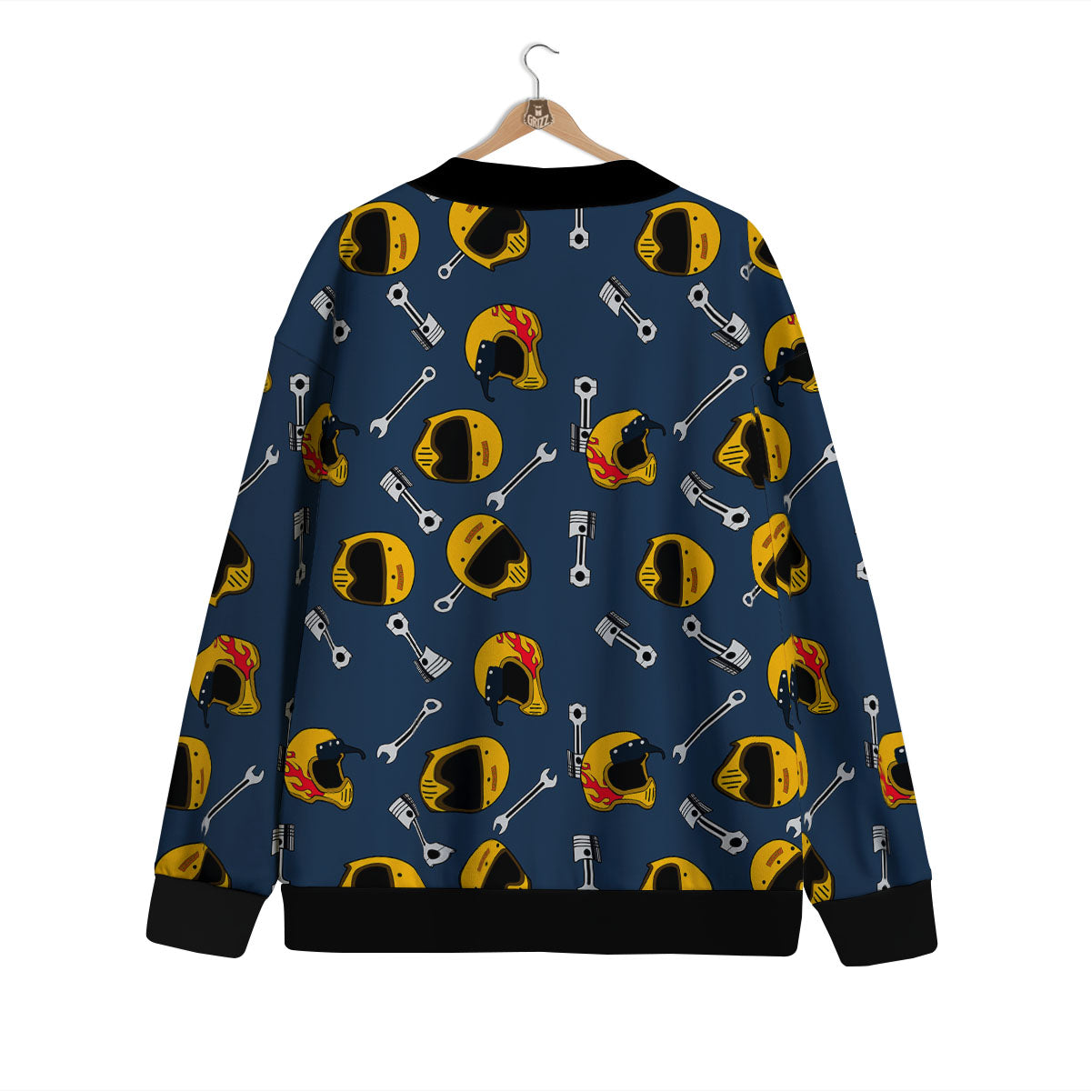 Equipment Motorcycle Print Pattern Cardigan-grizzshop