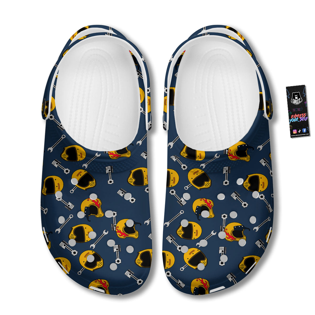 Equipment Motorcycle Print Pattern Clog-grizzshop