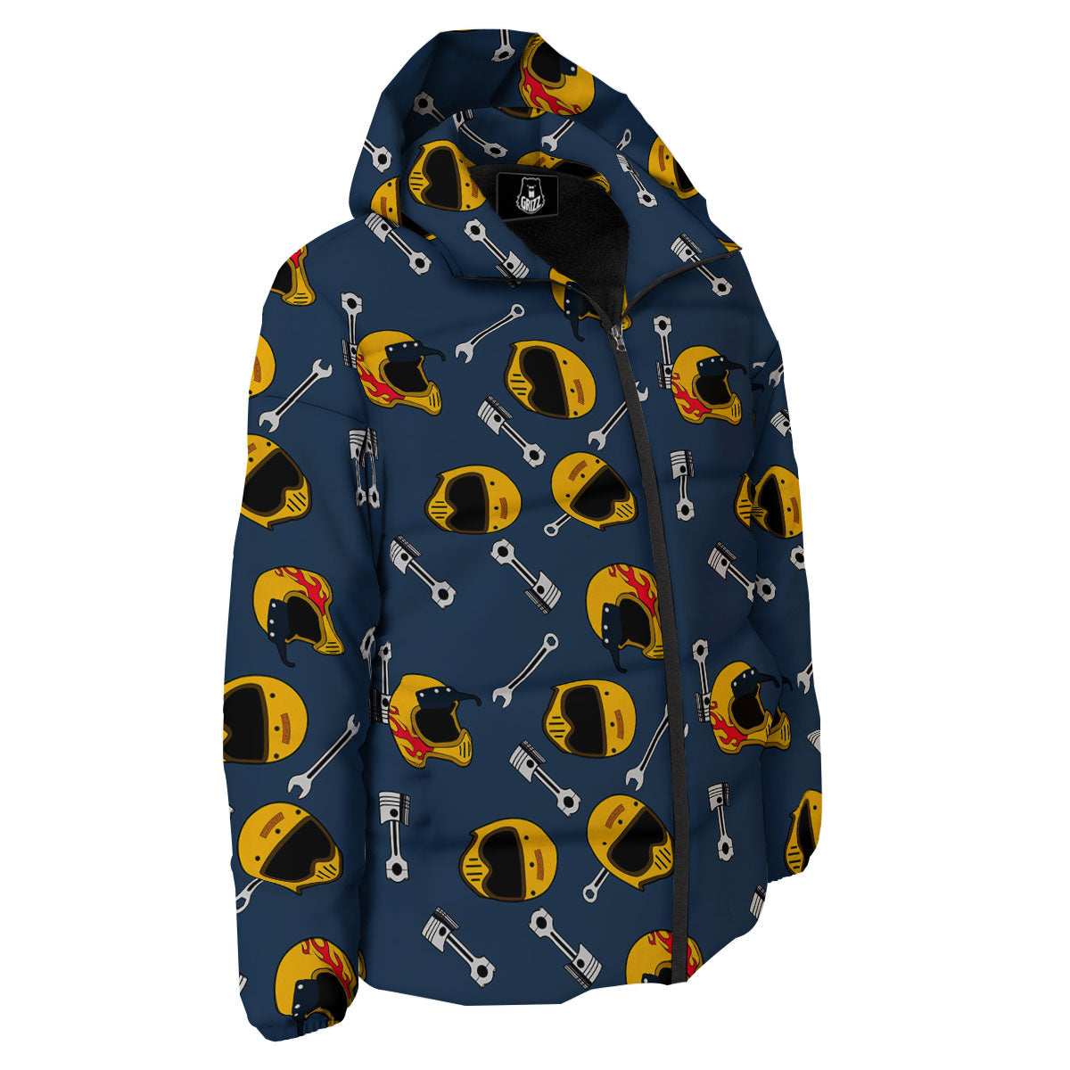 Equipment Motorcycle Print Pattern Down Jacket-grizzshop