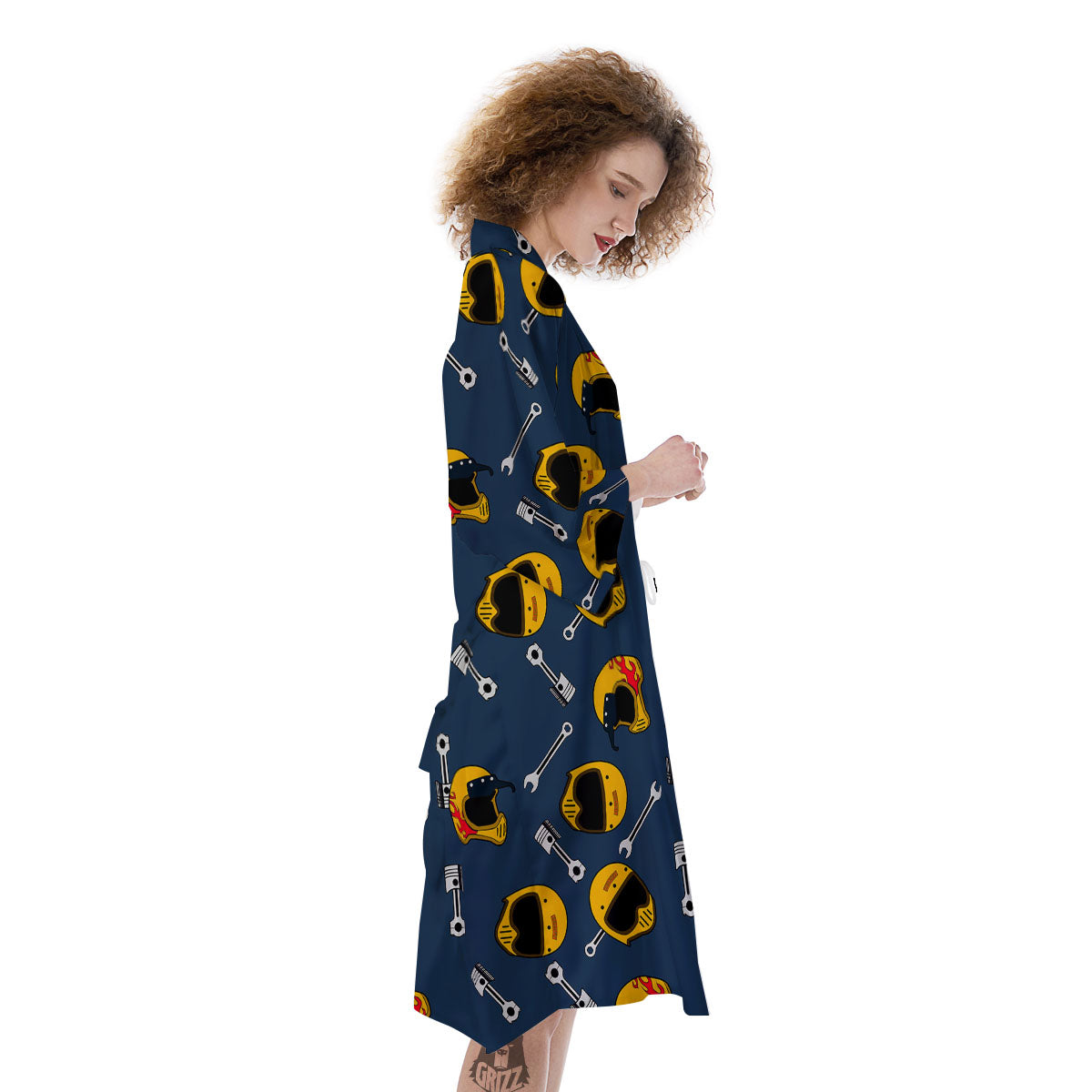 Equipment Motorcycle Print Pattern Kimono-grizzshop