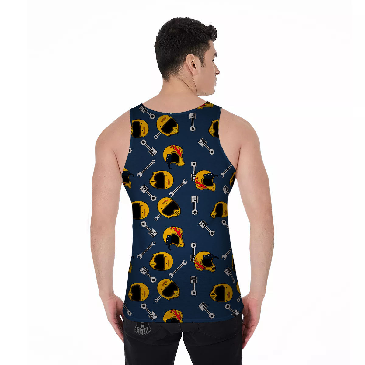 Equipment Motorcycle Print Pattern Men's Tank Top-grizzshop