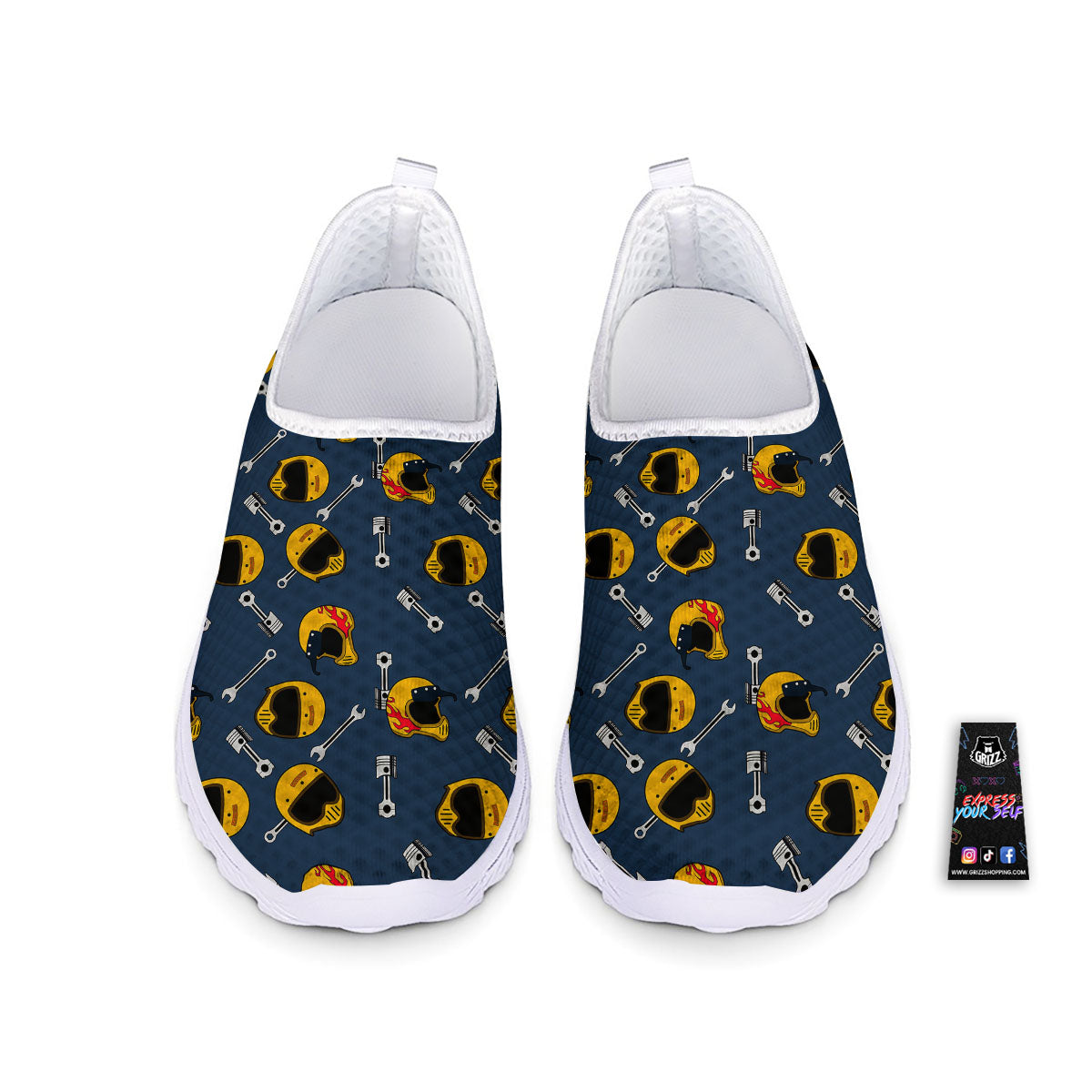 Equipment Motorcycle Print Pattern Nurse Shoes-grizzshop