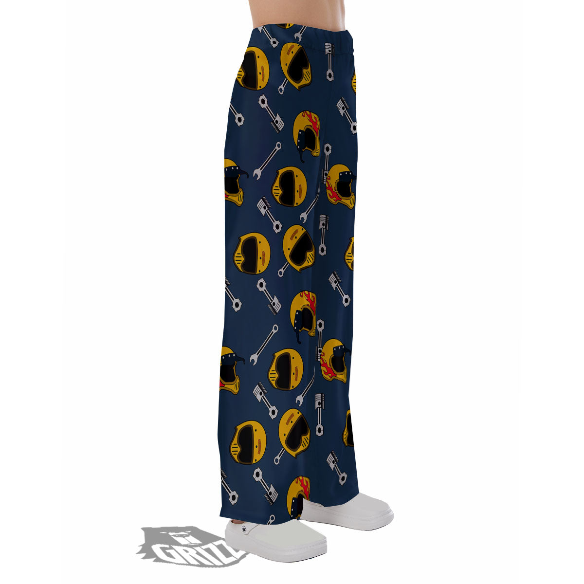 Equipment Motorcycle Print Pattern Pajama Pants-grizzshop