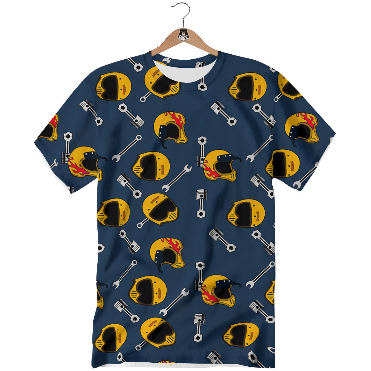 Equipment Motorcycle Print Pattern T-Shirt-grizzshop