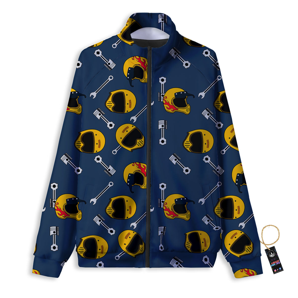 Equipment Motorcycle Print Pattern Track Jacket-grizzshop