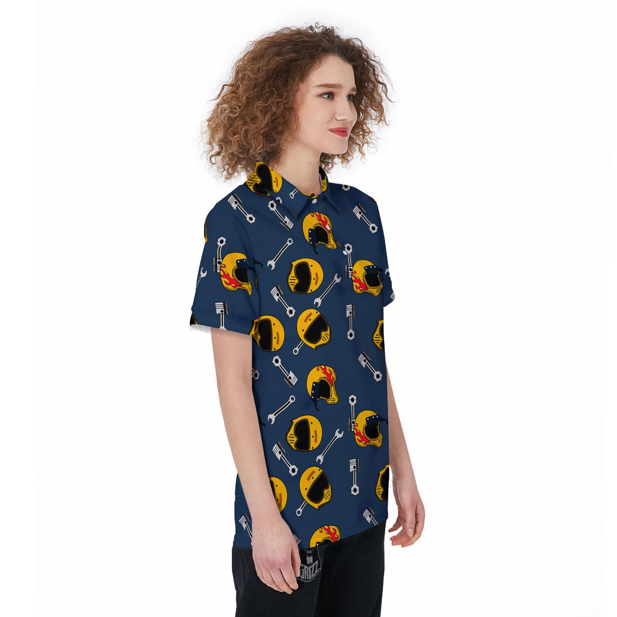 Equipment Motorcycle Print Pattern Women's Golf Shirts-grizzshop