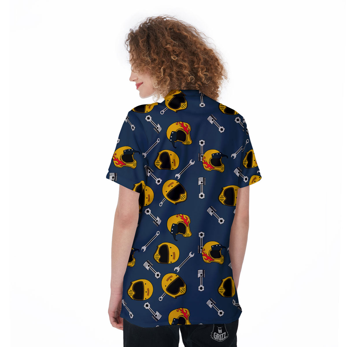 Equipment Motorcycle Print Pattern Women's Golf Shirts-grizzshop