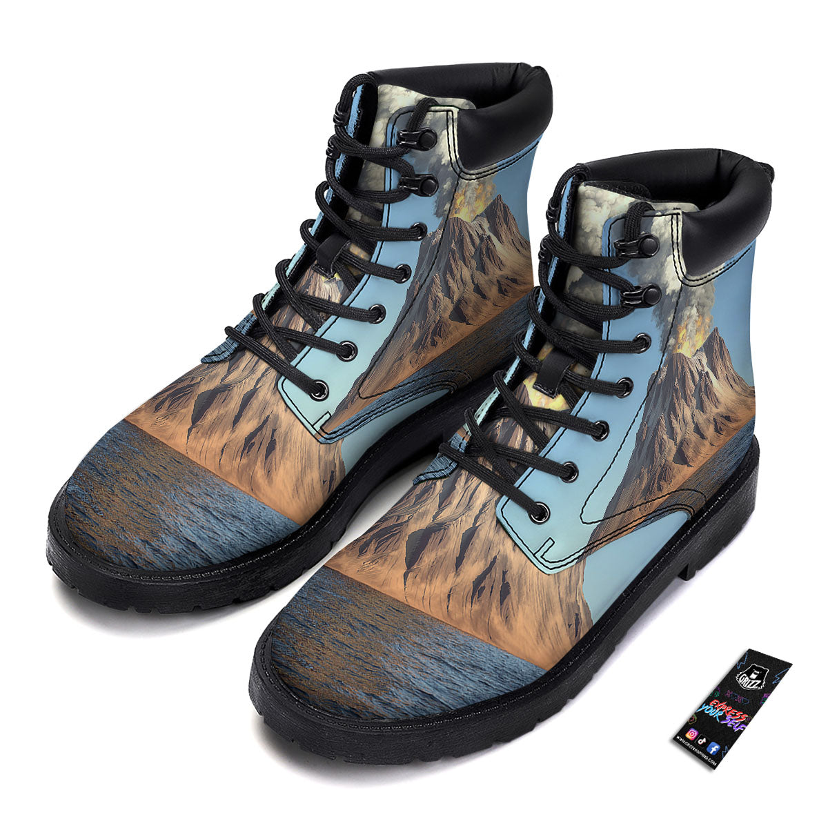 Eruption Volcano Print Boots-grizzshop