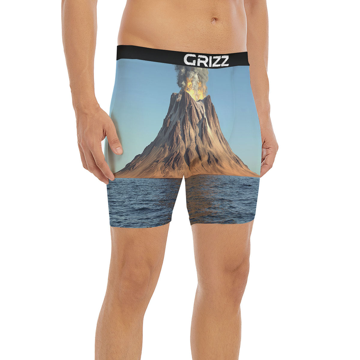 Eruption Volcano Print Boxer Briefs-grizzshop