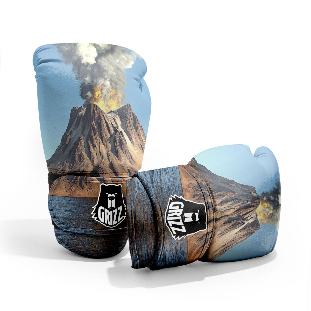Eruption Volcano Print Pro Boxing Glove