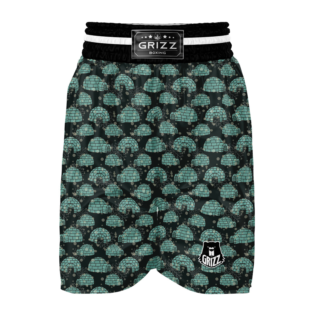 Eskimo Igloo Print Pattern Boxing Shorts-grizzshop