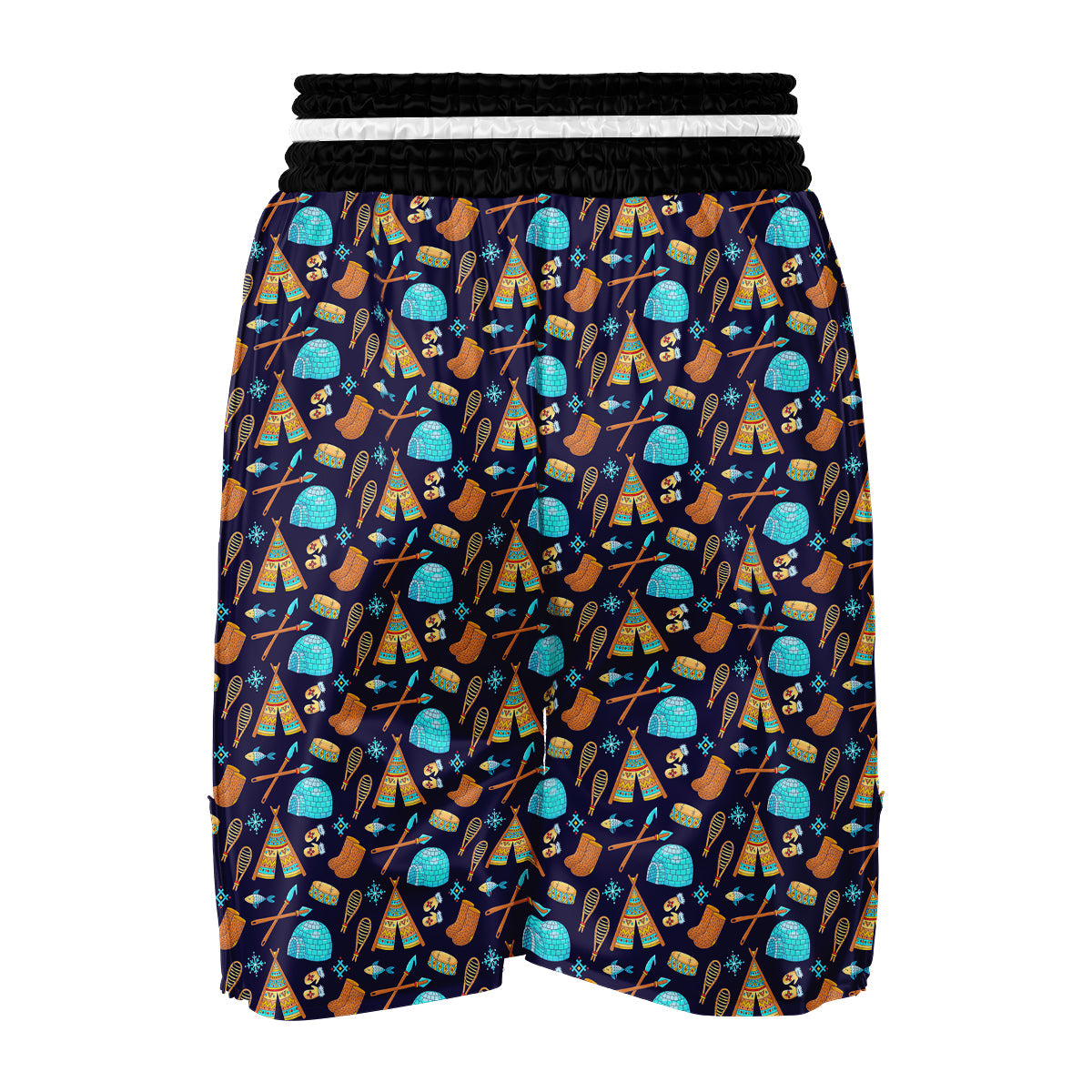 Eskimo Igloo Tent Print Pattern Boxing Shorts-grizzshop