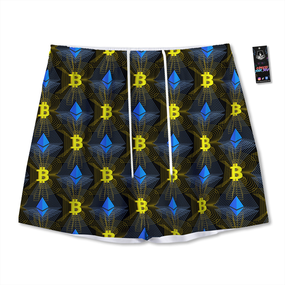 French Macarons Print Pattern Mesh Shorts