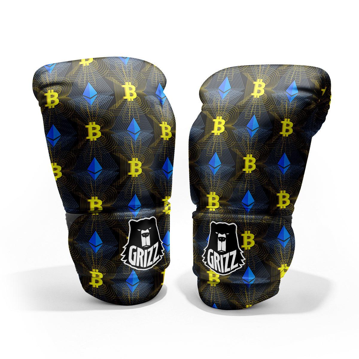 Ethereum And Bitcoin Print Pattern Pro Boxing Glove