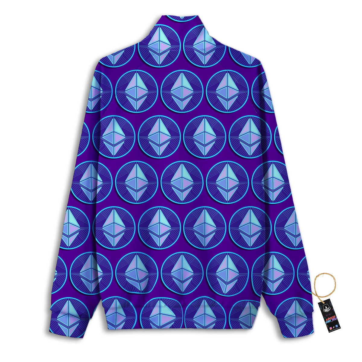 Ethereum Cryptocurrency Print Pattern Track Jacket-grizzshop