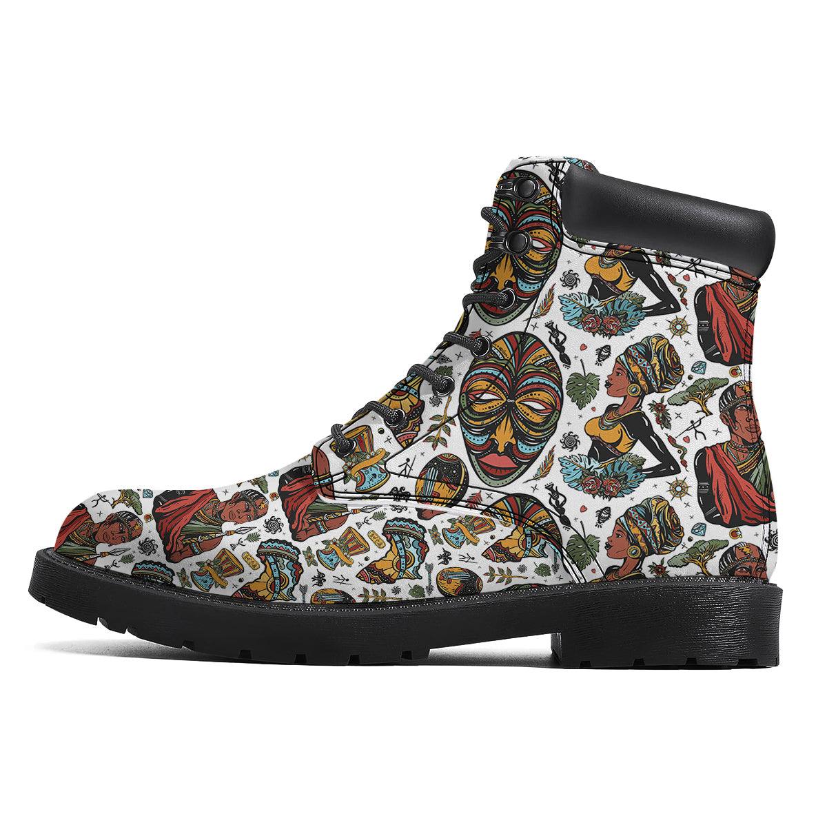 Ethnic Afro African Print Pattern Boots-grizzshop