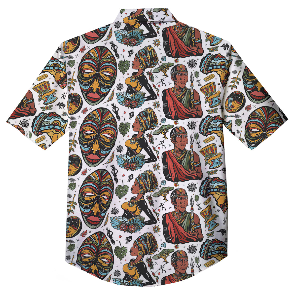 Ethnic Afro African Print Pattern Button Up Shirt-grizzshop