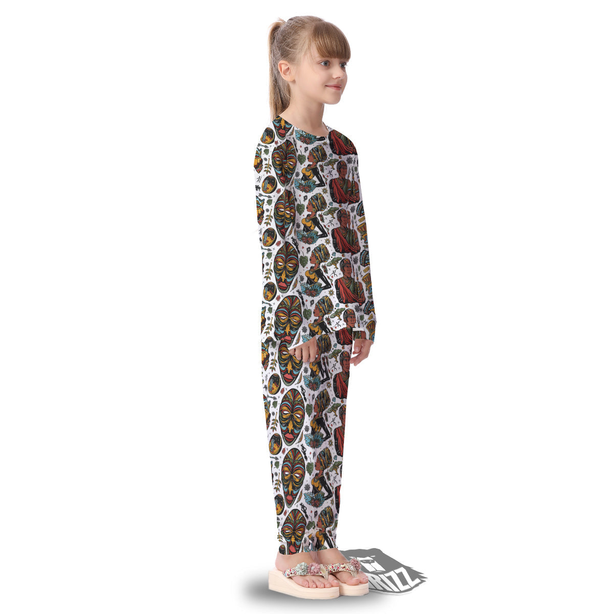 Ethnic Afro African Print Pattern Kid's Pajamas-grizzshop