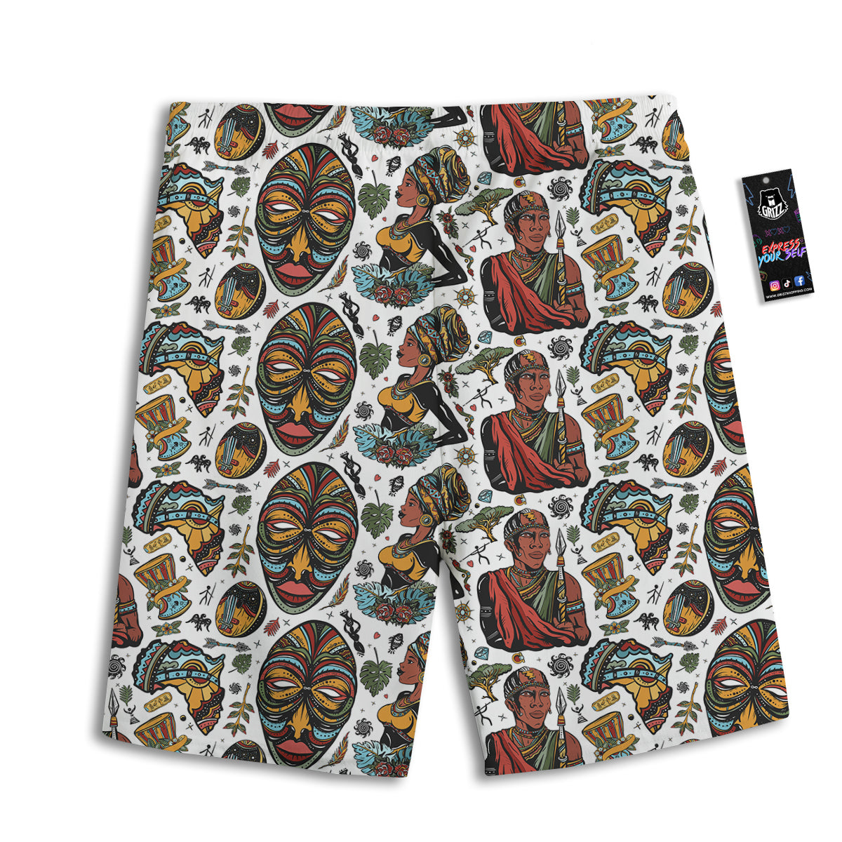 Ethnic Afro African Print Pattern Men's Athletic Shorts