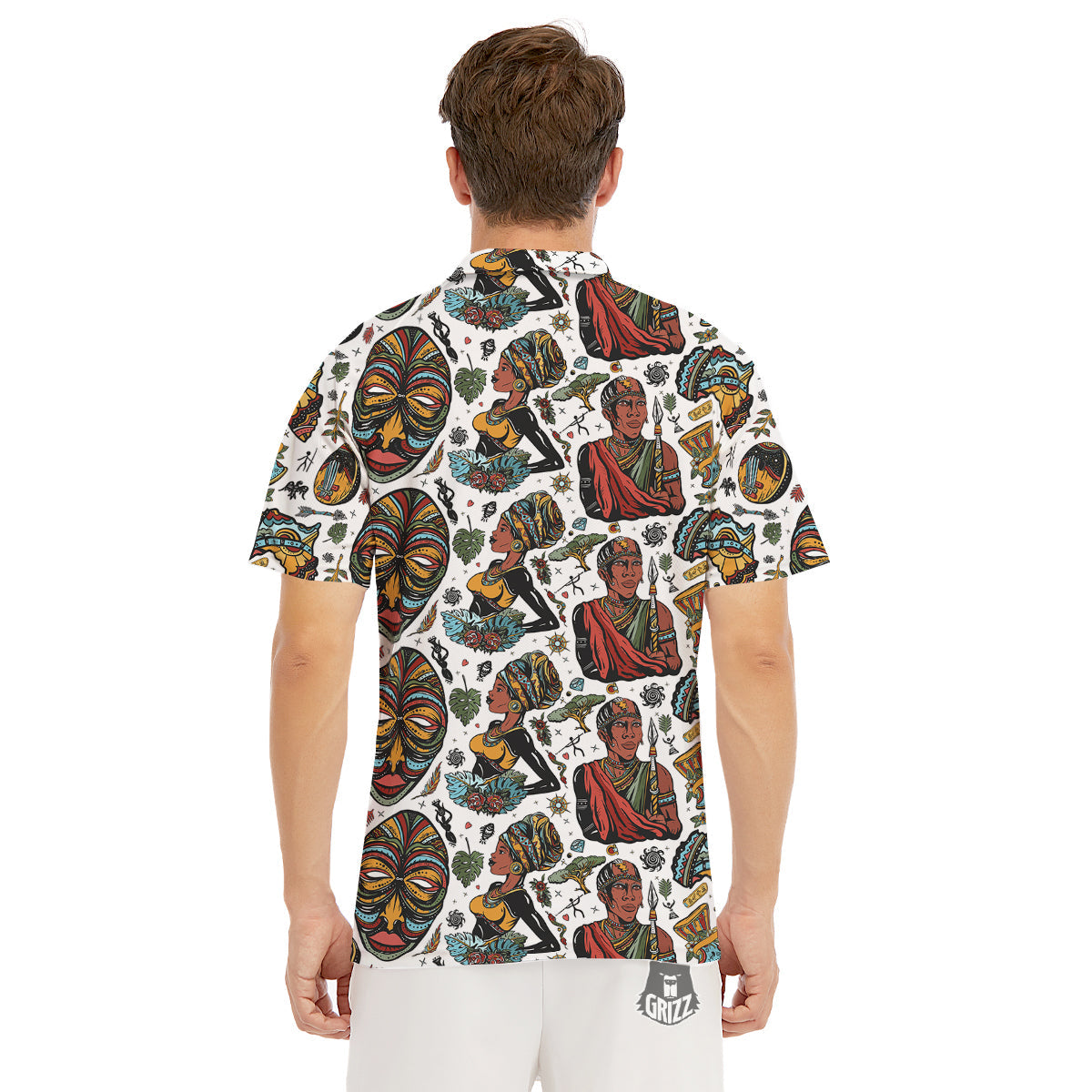 Ethnic Afro African Print Pattern Men's Golf Shirts-grizzshop