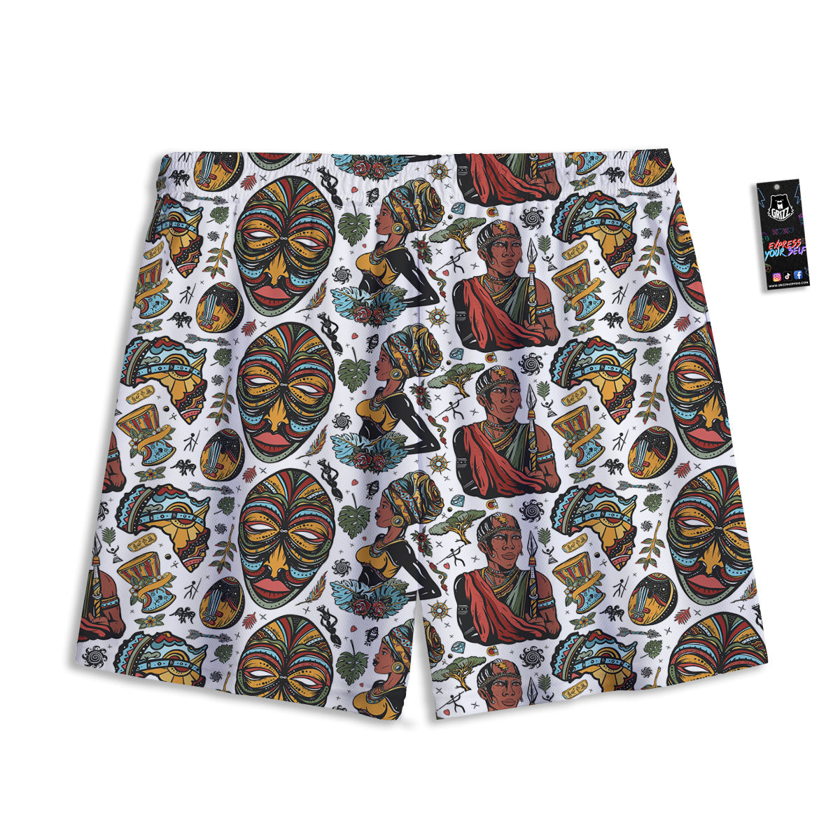 Fresh Leaf Green Print Mesh Shorts