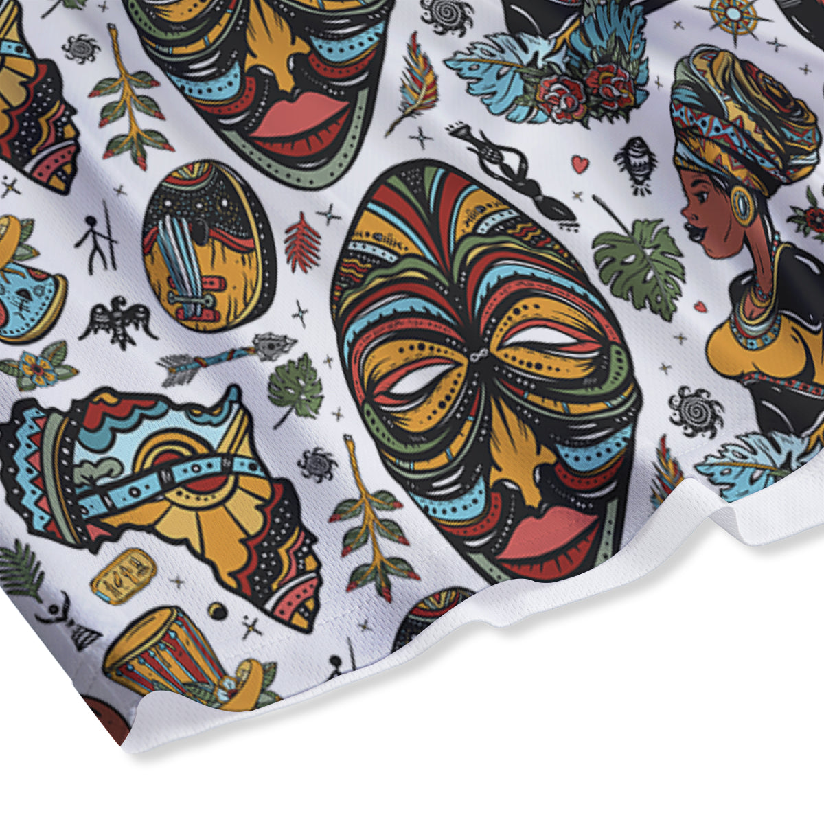 Fresh Leaf Green Print Mesh Shorts