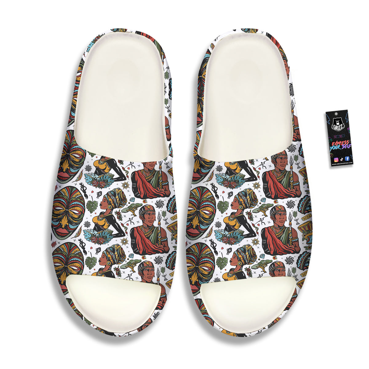 Ethnic Afro African Print Pattern Sandals-grizzshop