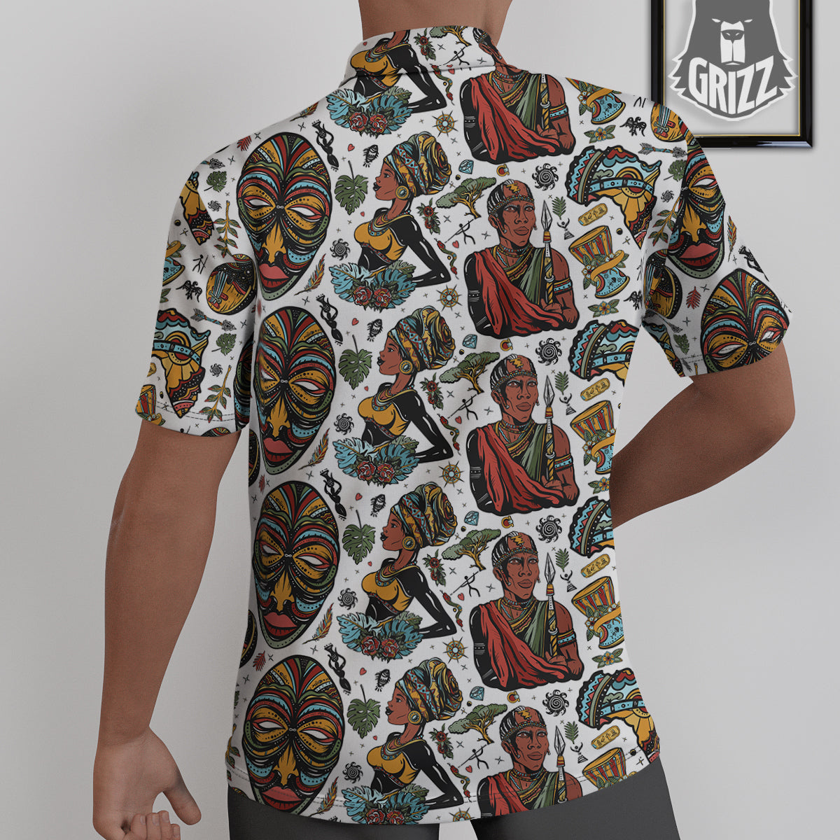 Ethnic Afro African Print Pattern Untucked Shirts-grizzshop