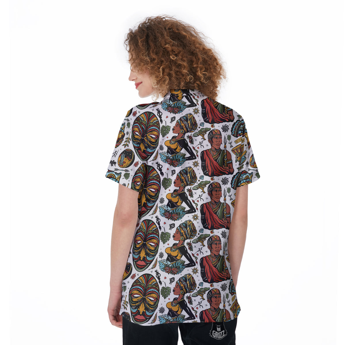 Ethnic Afro African Print Pattern Women's Golf Shirts-grizzshop