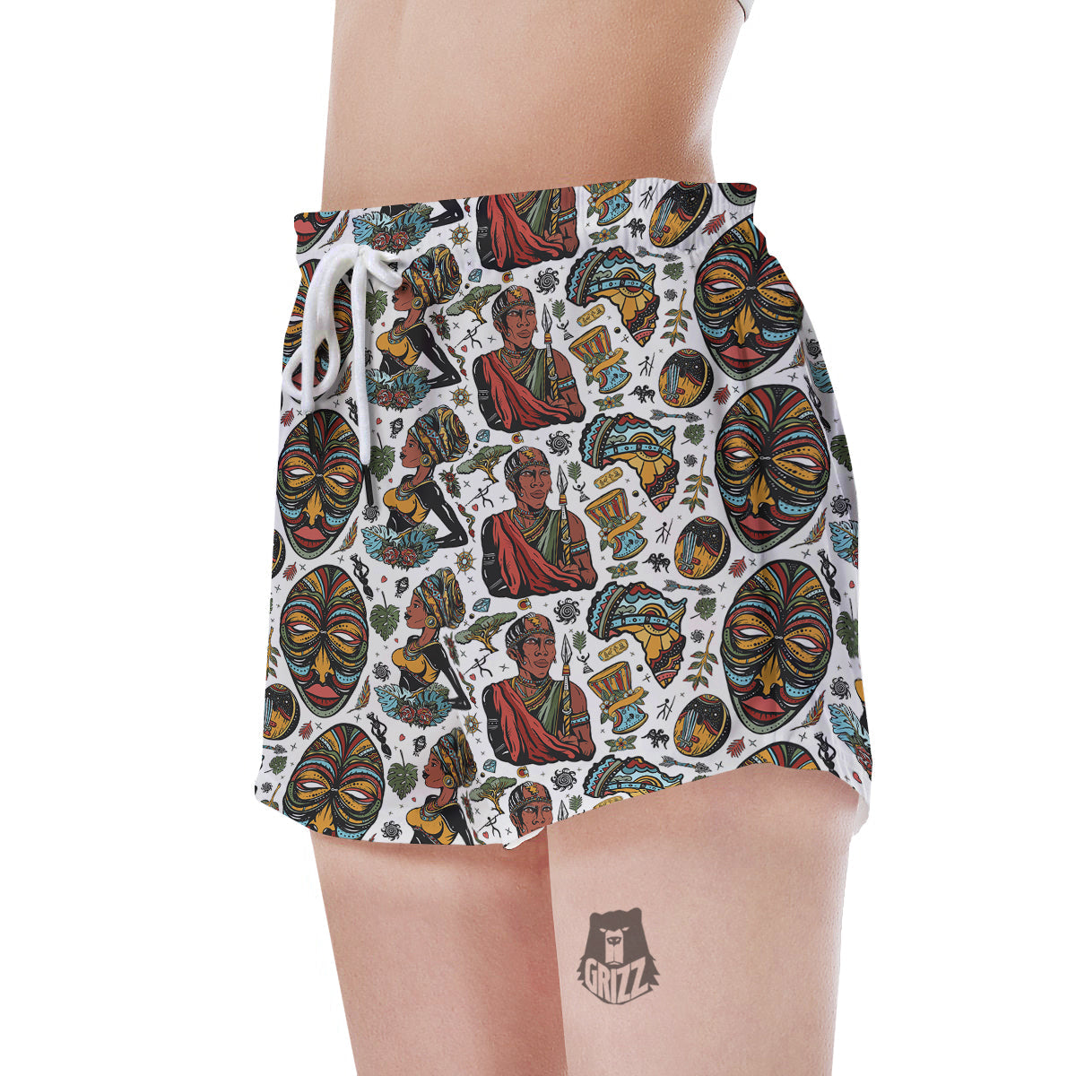 Ethnic Afro African Print Pattern Women's Shorts-grizzshop