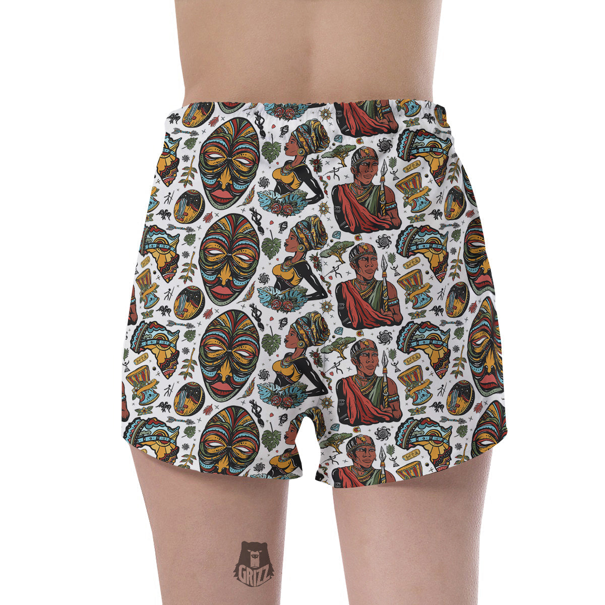Ethnic Afro African Print Pattern Women's Shorts-grizzshop