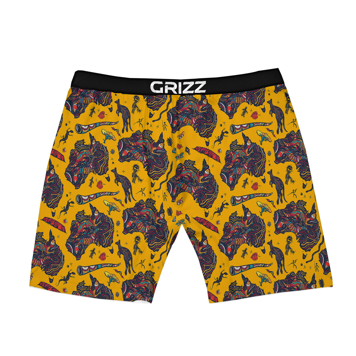 Ethnic Australian Map Tattoo Print Pattern Boxer Briefs-grizzshop