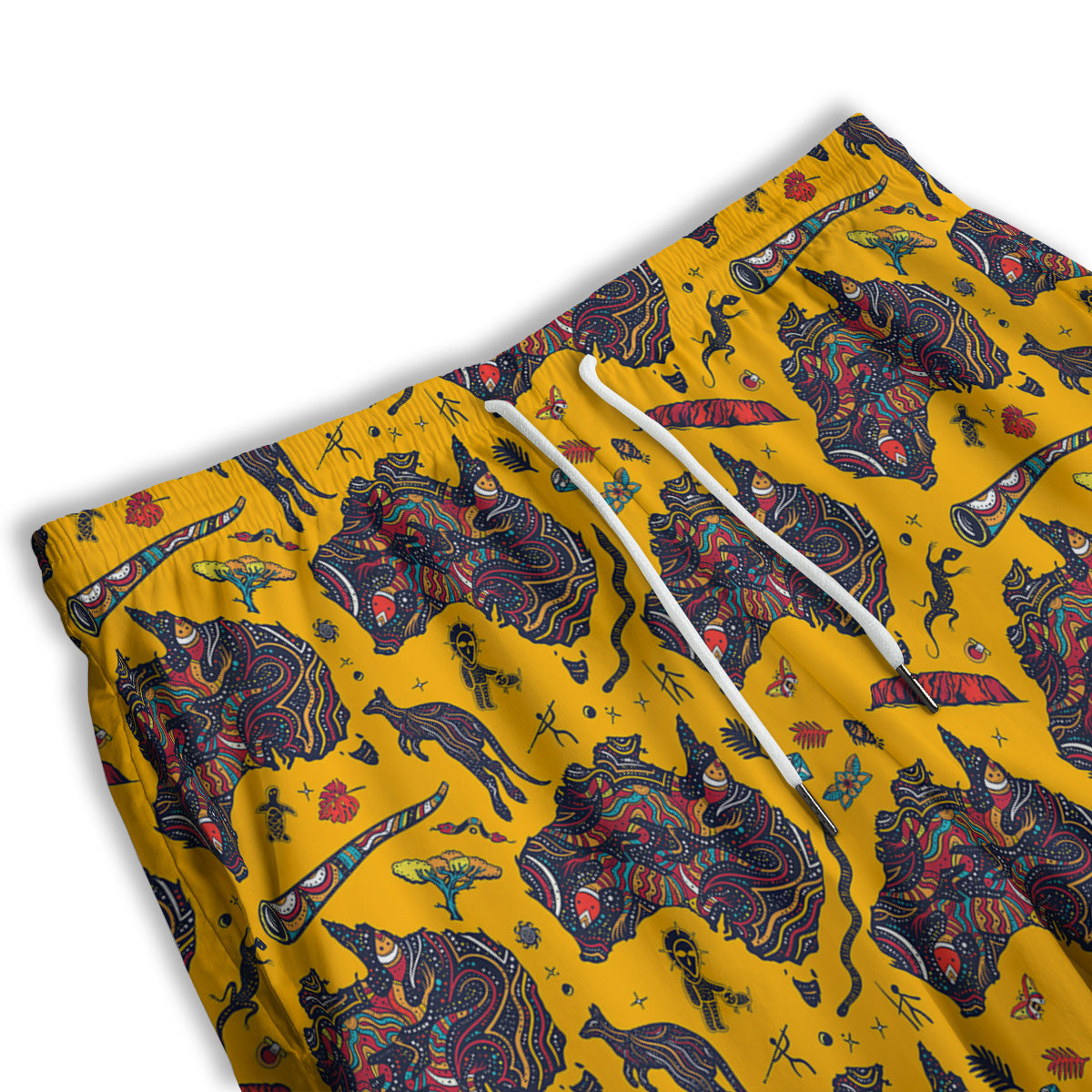 Ethnic Australian Map Tattoo Print Pattern Men's Athletic Shorts