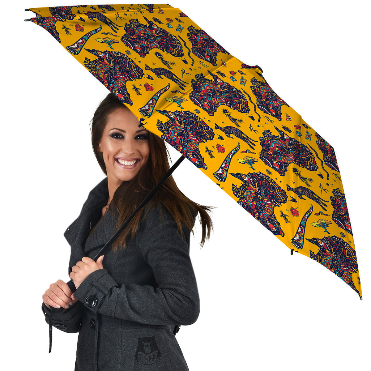 Ethnic Australian Map Tattoo Print Pattern Umbrella-grizzshop