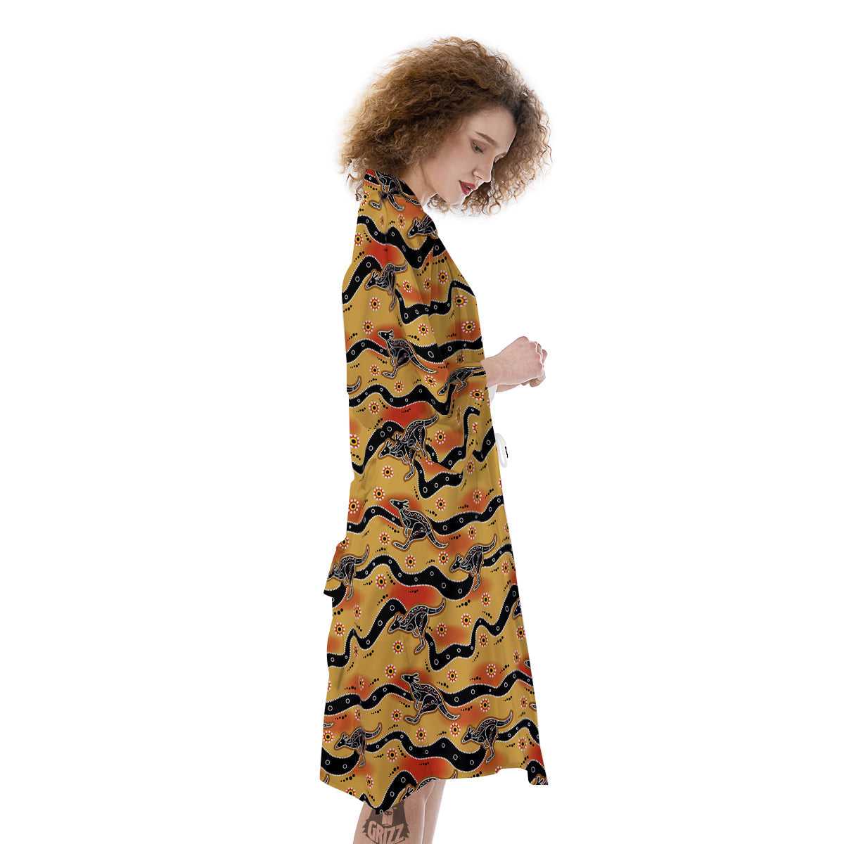 Ethnic Australian Print Pattern Kimono-grizzshop