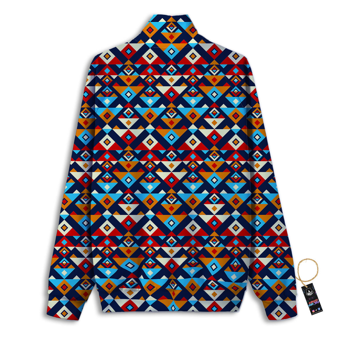Ethnic Boho Colorful Print Pattern Track Jacket-grizzshop
