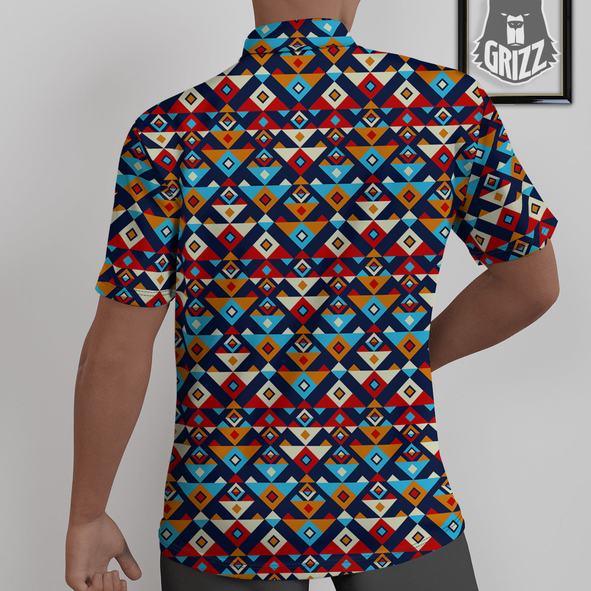Ethnic Boho Colorful Print Pattern Untucked Shirts-grizzshop