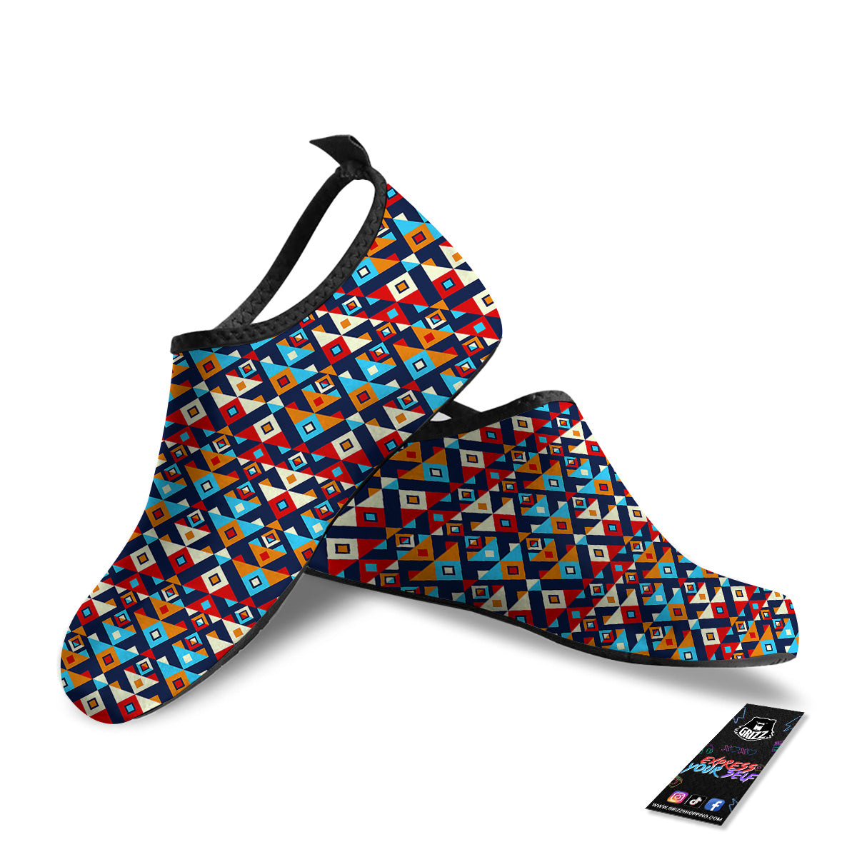 Ethnic Boho Colorful Print Pattern Water Shoes-grizzshop