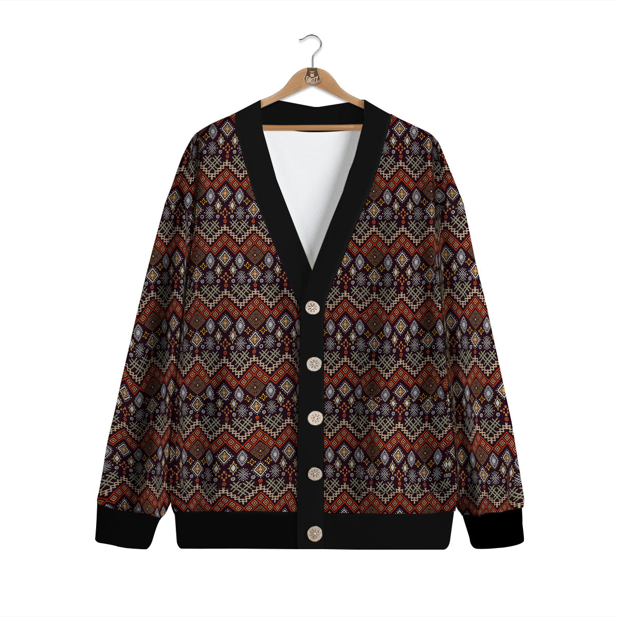 Ethnic Boho Print Pattern Cardigan-grizzshop