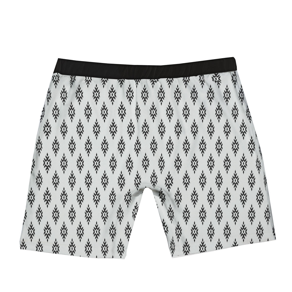 Ethnic Boho White And Black Print Boxer Briefs-grizzshop