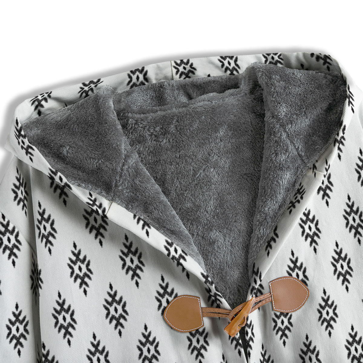 Ethnic Boho White And Black Print Men's Windbreaker Jacket-grizzshop