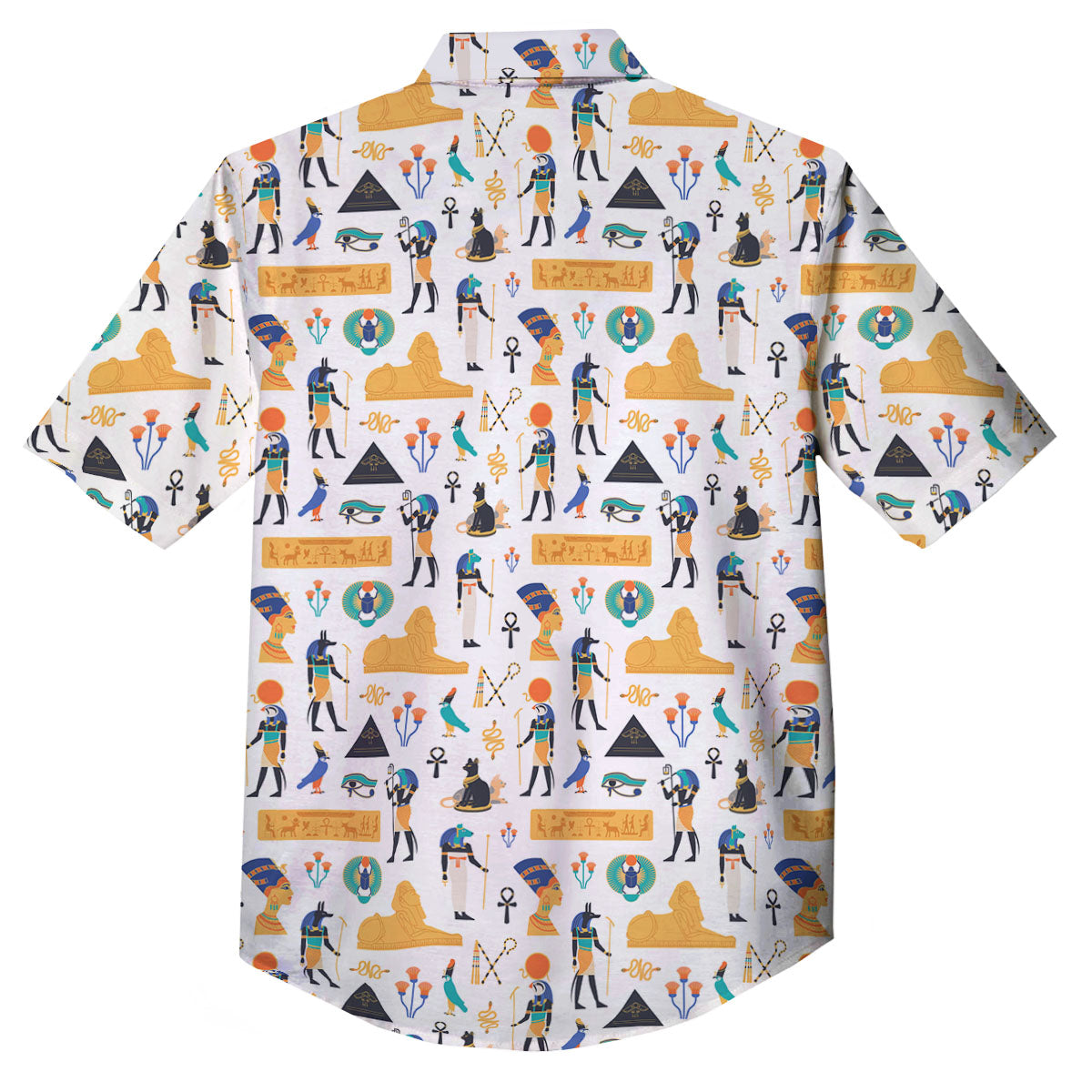 Ethnic Egyptian Print Pattern Button Up Shirt-grizzshop