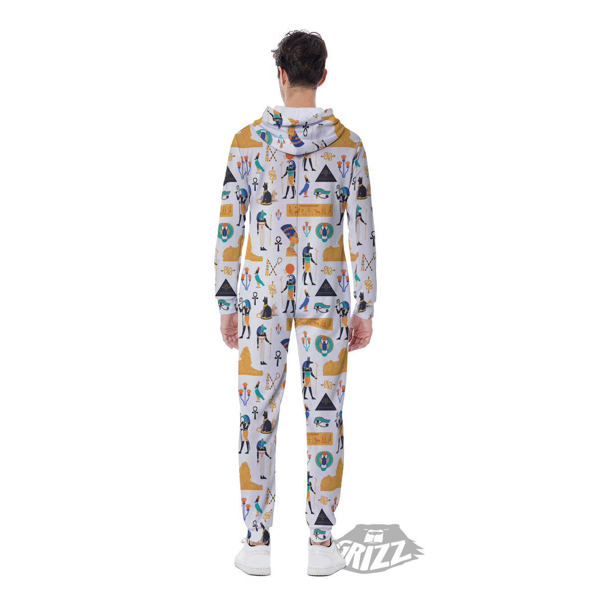 Ethnic Egyptian Print Pattern Men's Jumpsuit-grizzshop