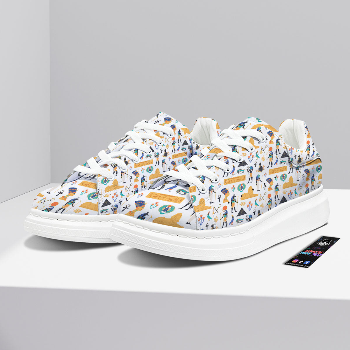 Ethnic Egyptian Print Pattern Platform Shoes-grizzshop
