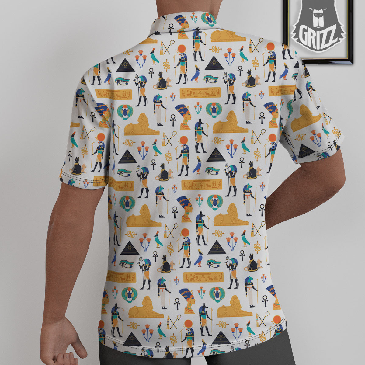 Ethnic Egyptian Print Pattern Untucked Shirts-grizzshop