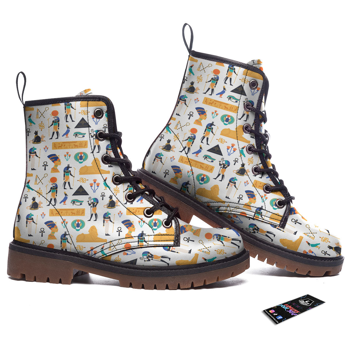 Ethnic Egyptian Print Pattern Work Boots-grizzshop