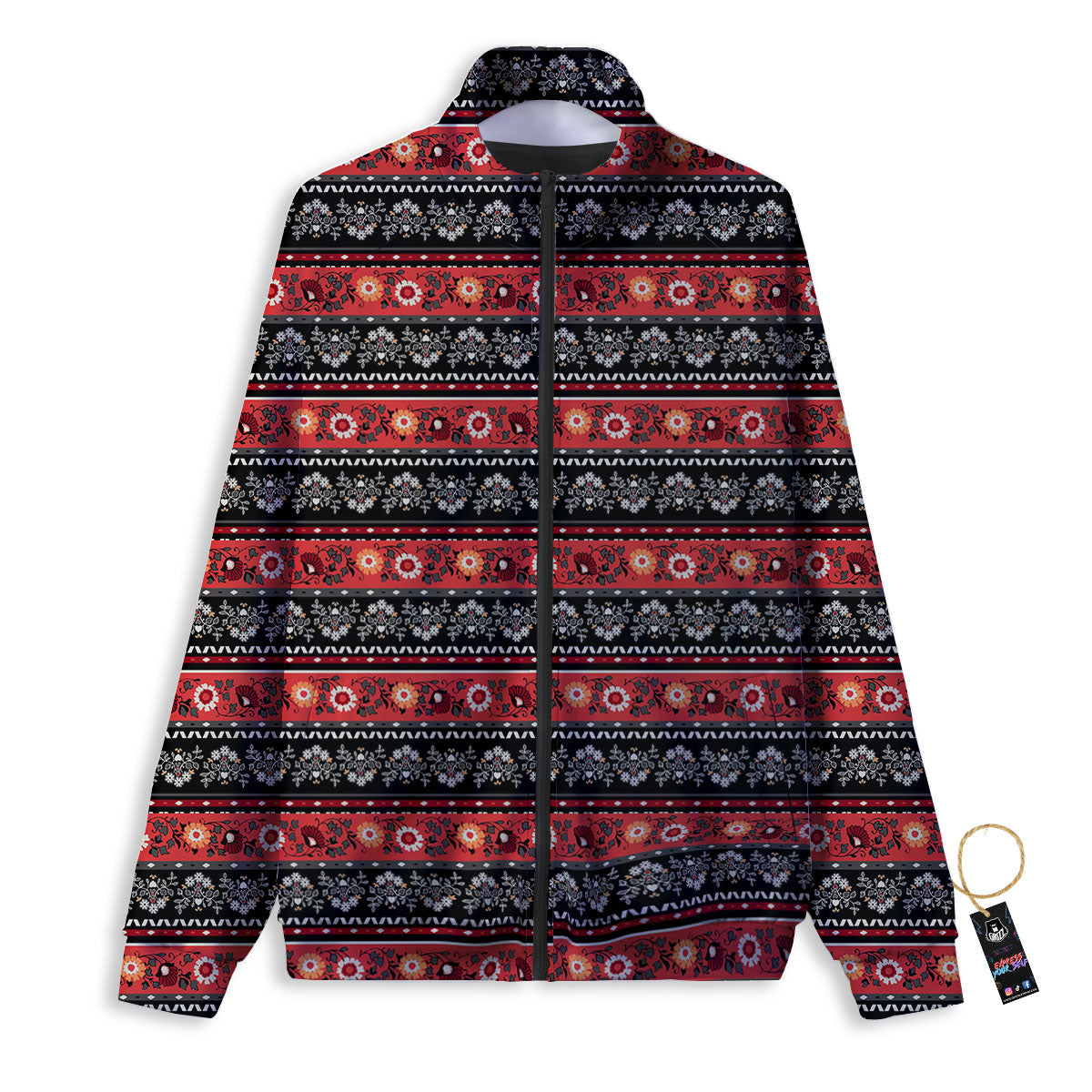 Ethnic Floral Print Pattern Track Jacket-grizzshop