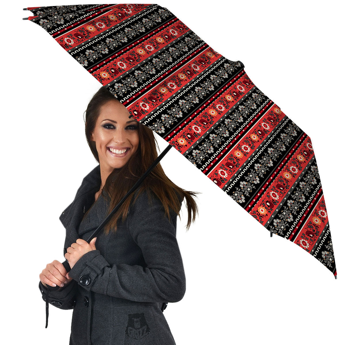 Ethnic Floral Print Pattern Umbrella-grizzshop